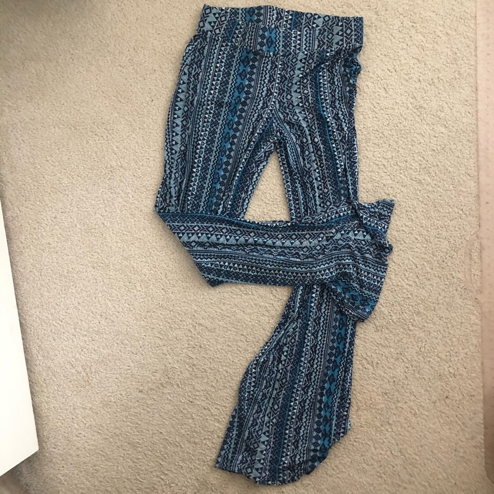 Blue Comfy Stretchy Flare Pants